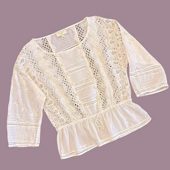 Moulinette Soeurs eyelet lace top - Picture 1 of 7